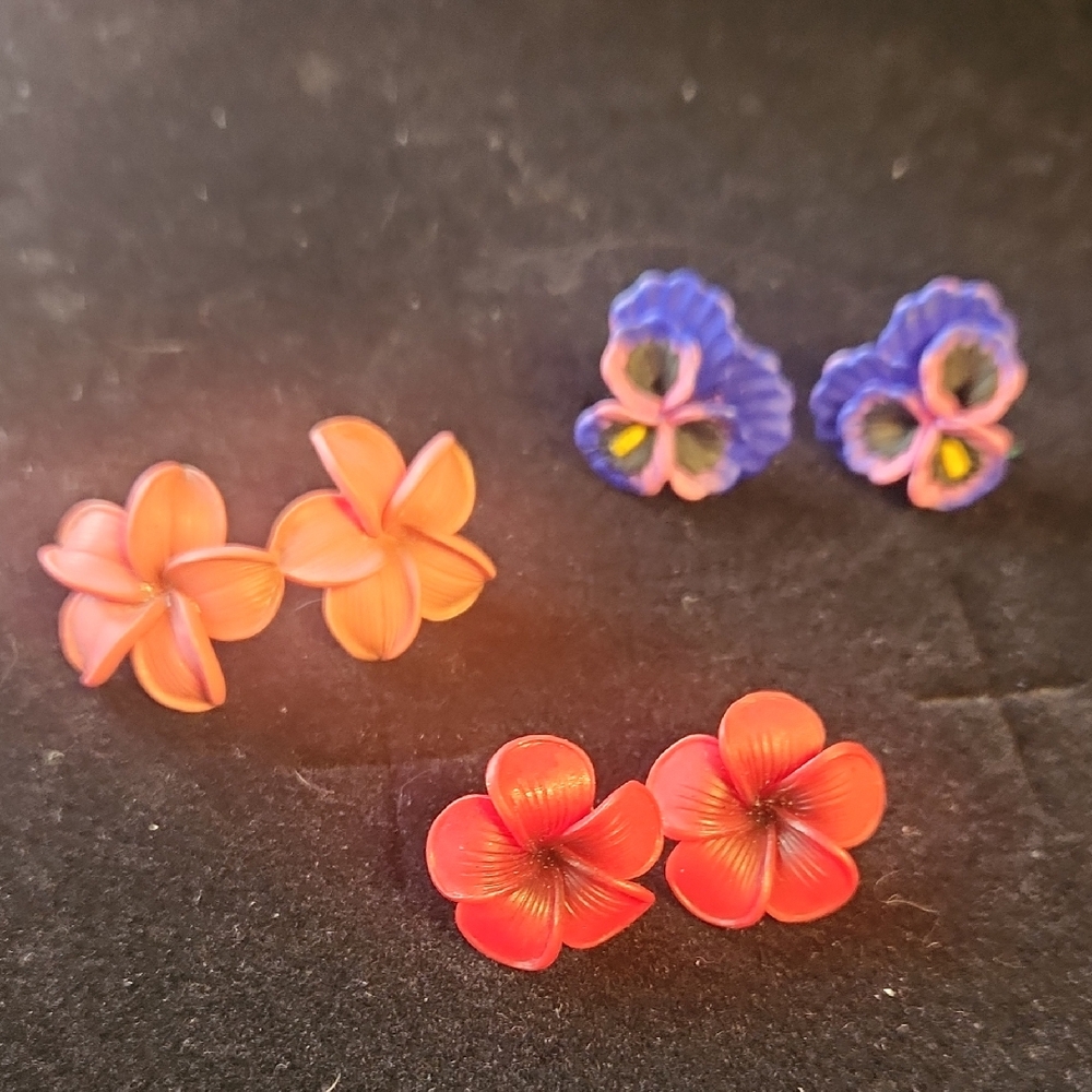 Colorful Floral Earrings Set